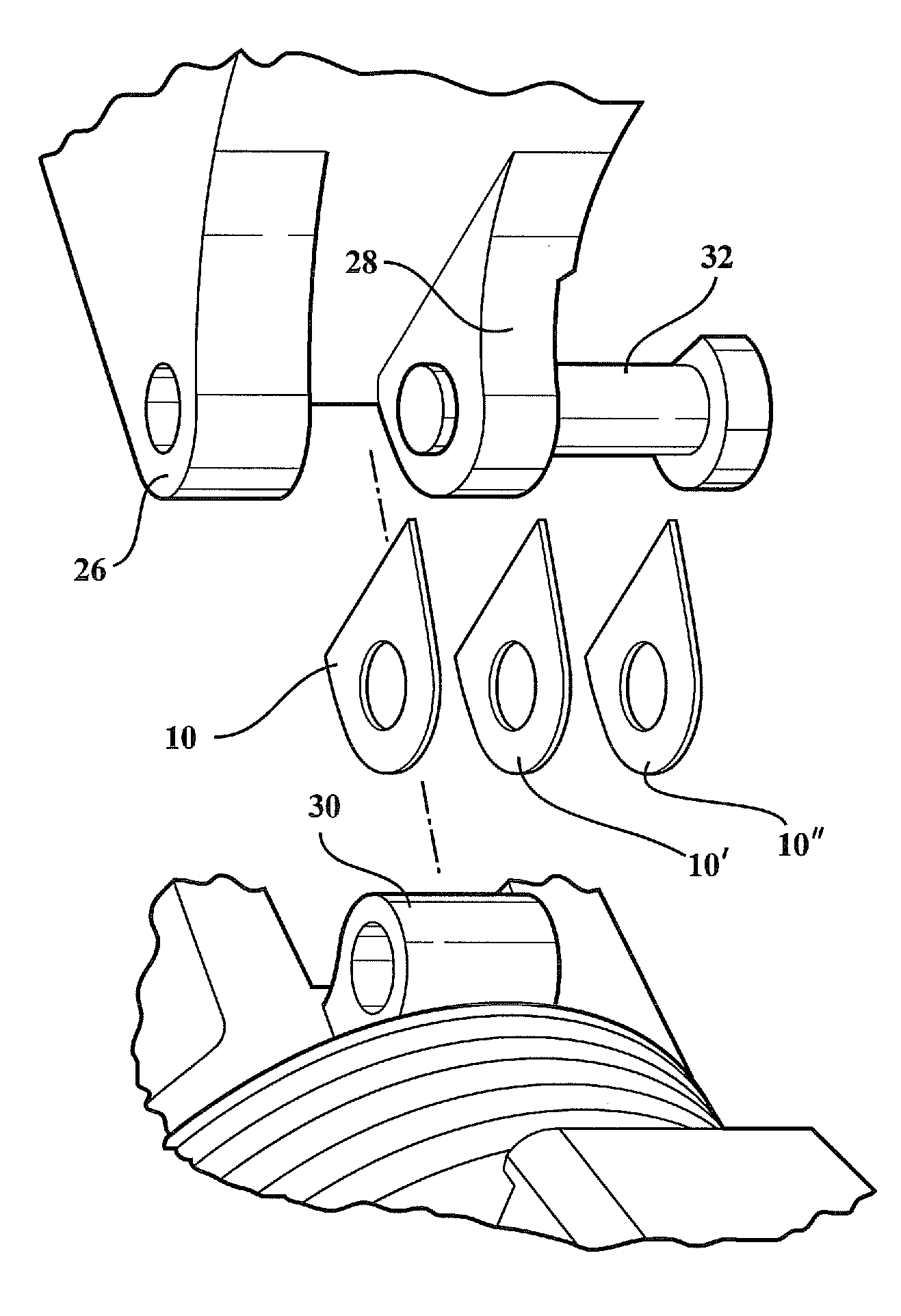 Shim supported upon a pivot pin between upper and lower receivers of an ar-15/m16/m4 style firearm and for reducing misalignment and play