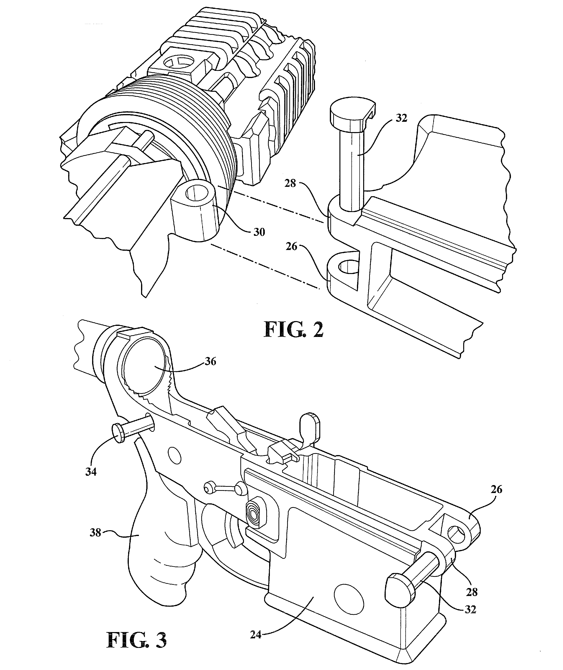 Shim supported upon a pivot pin between upper and lower receivers of an ar-15/m16/m4 style firearm and for reducing misalignment and play