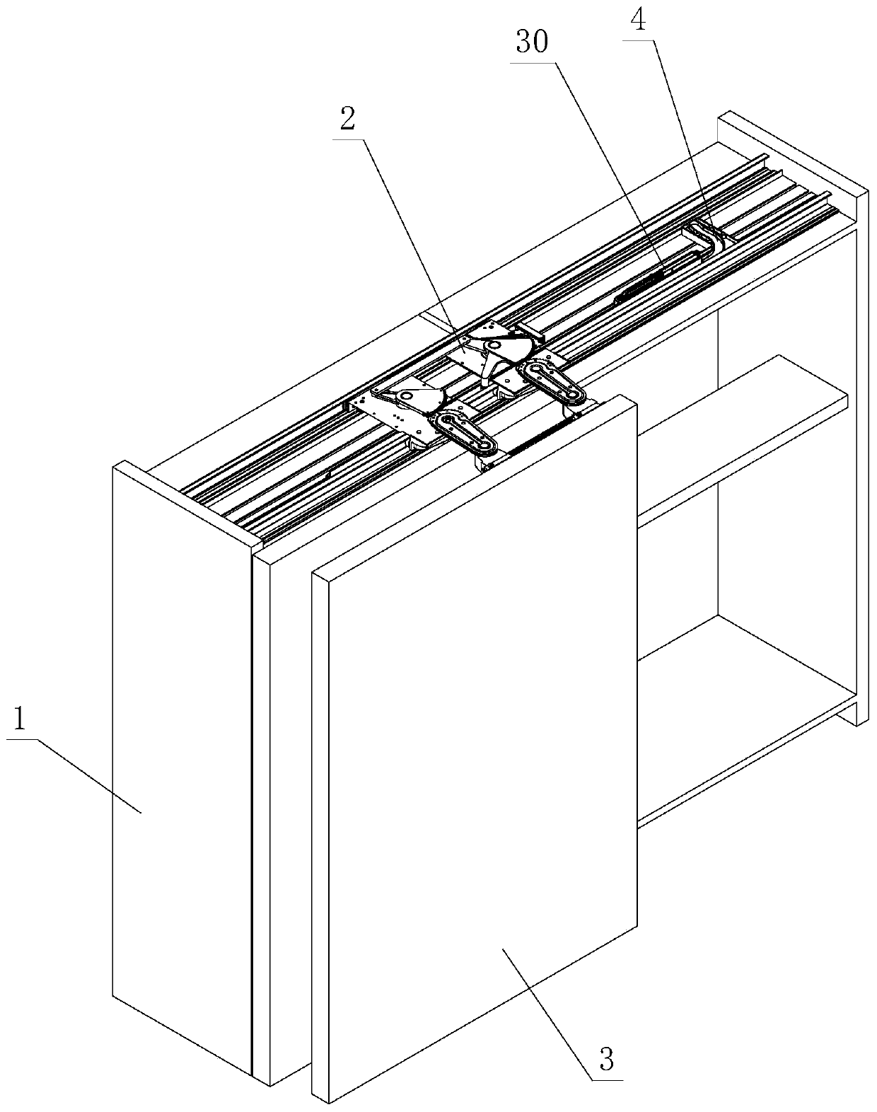 Elastic translational opening and closing structure for furniture