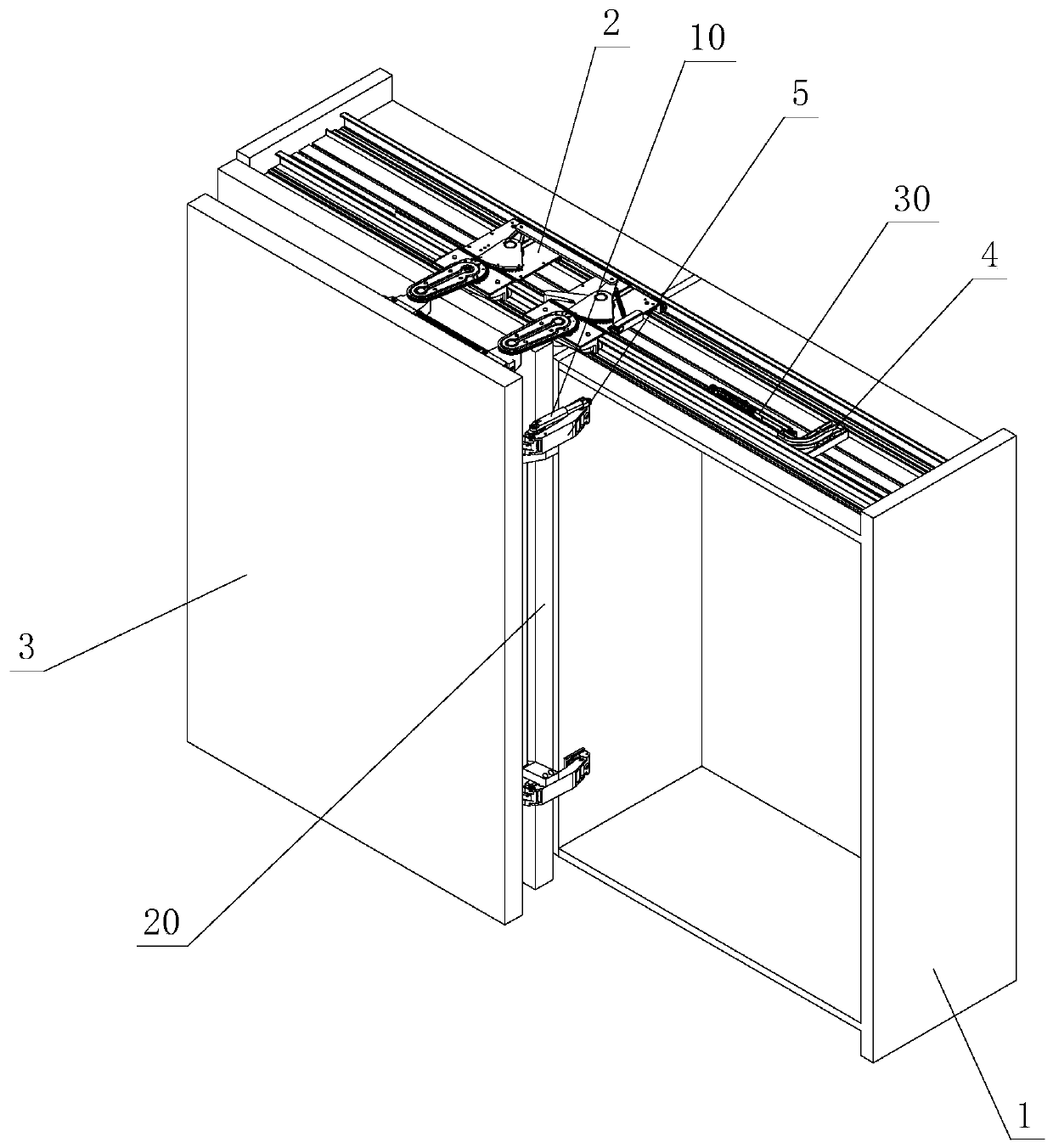 Elastic translational opening and closing structure for furniture