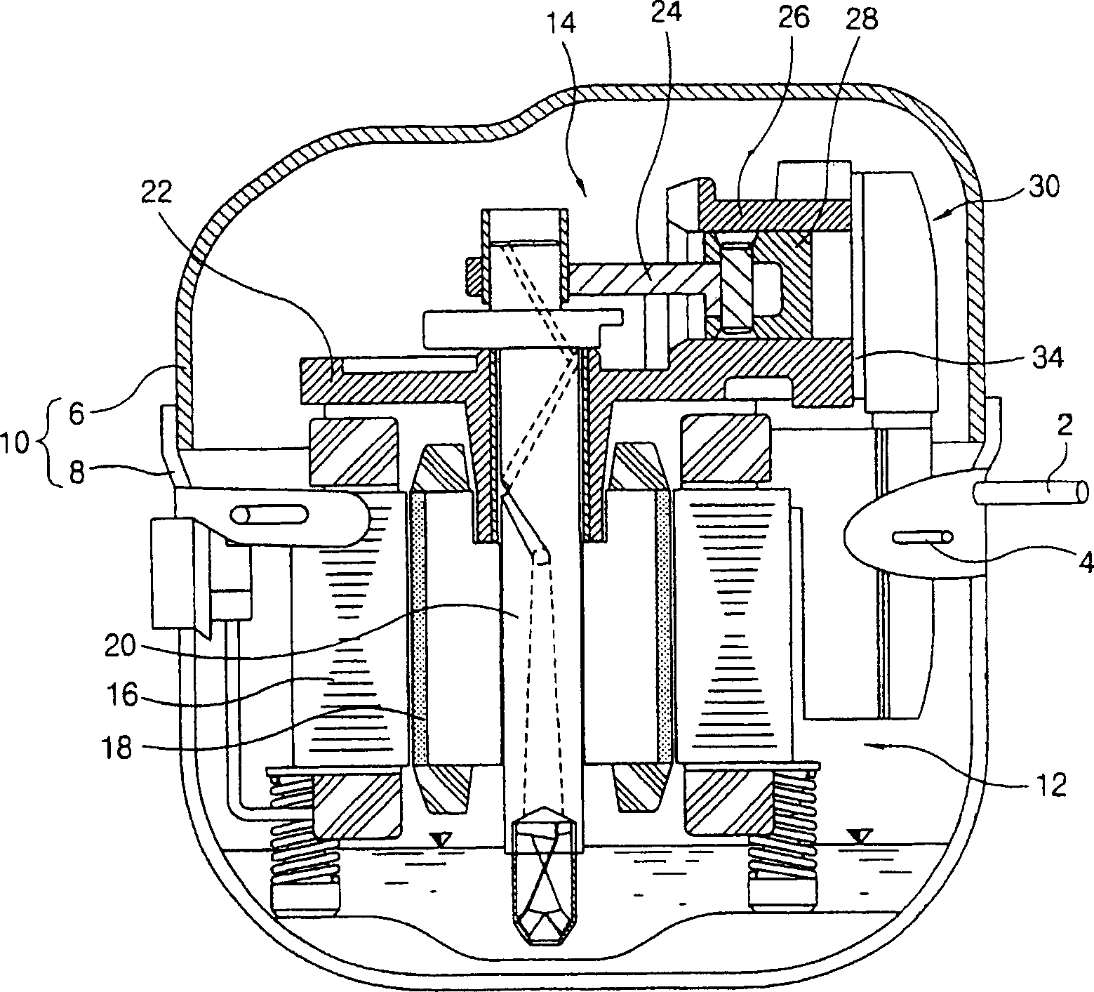 Valve assembly for hermetic compressor