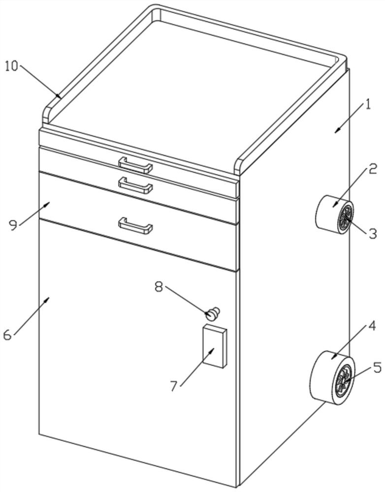 Multifunctional bedside cabinet for hospital bed nursing of inpatient department