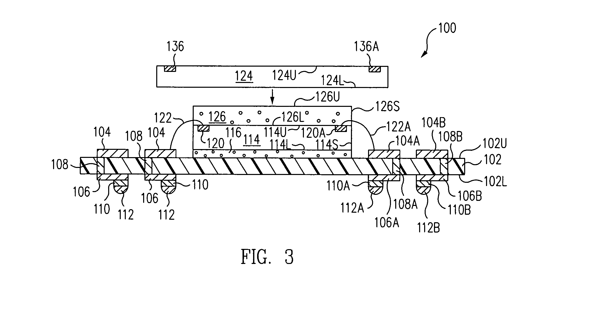 Stacked electronic component package having film-on-wire spacer