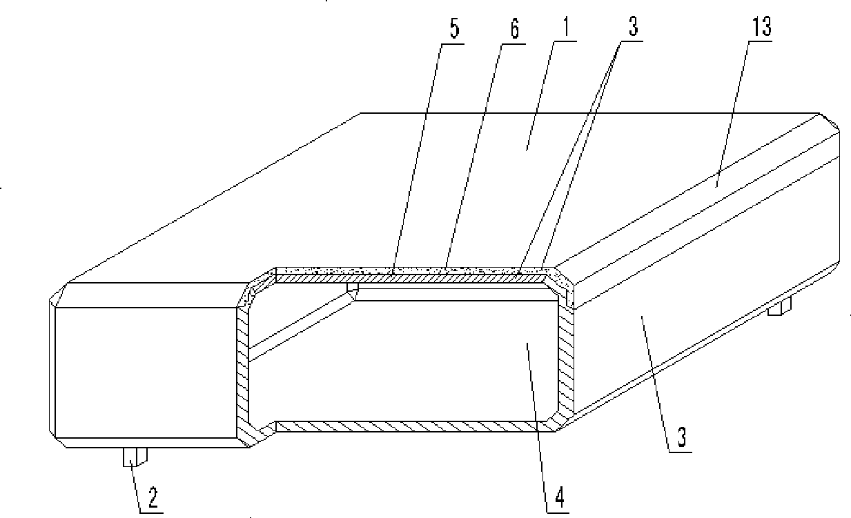 Hollow tire body for cast-in-situ concrete filling