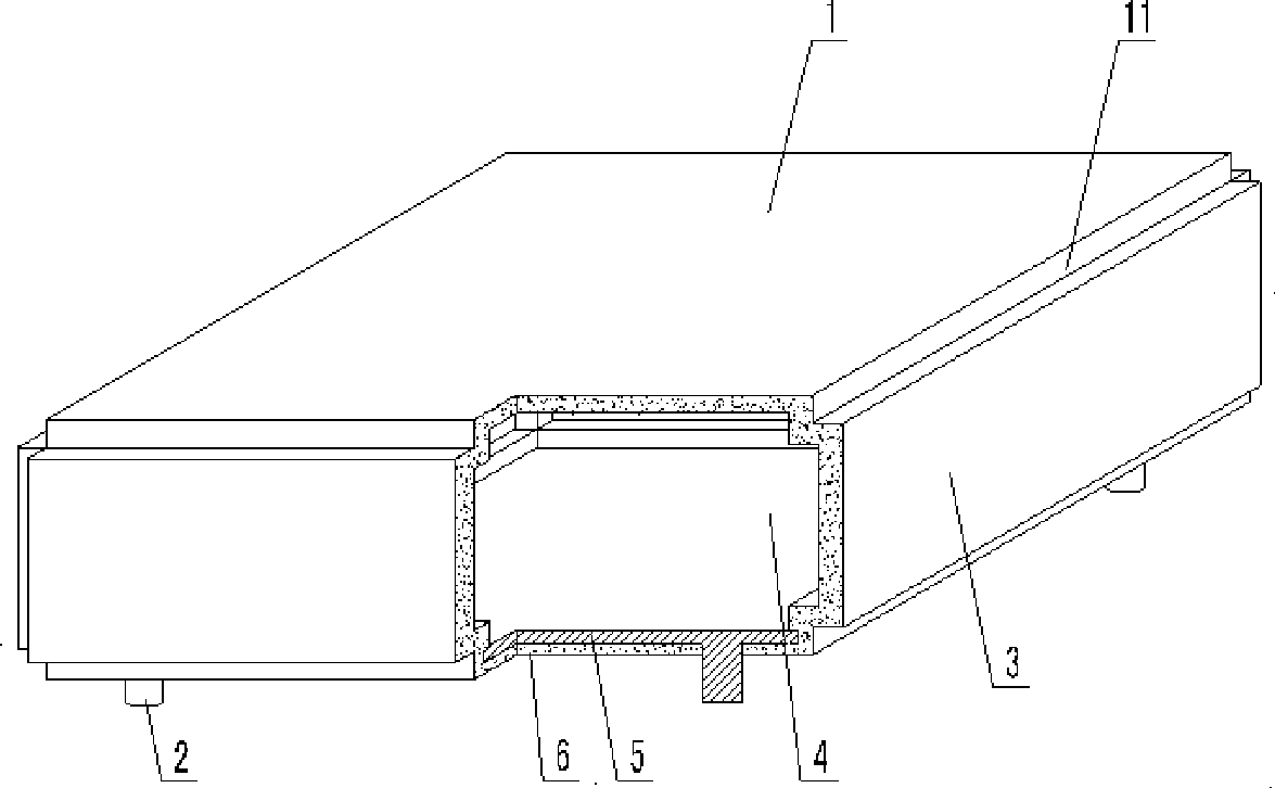 Hollow tire body for cast-in-situ concrete filling