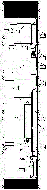 Paste filling fully mechanized mining device and method with support and formwork