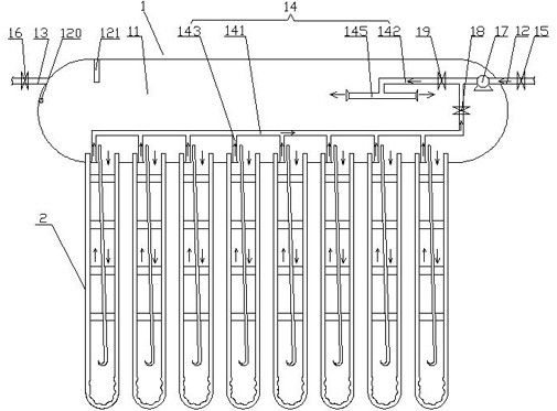 Vacuum tube solar water heater achieving convection heat exchange and control method of vacuum tube solar water heater