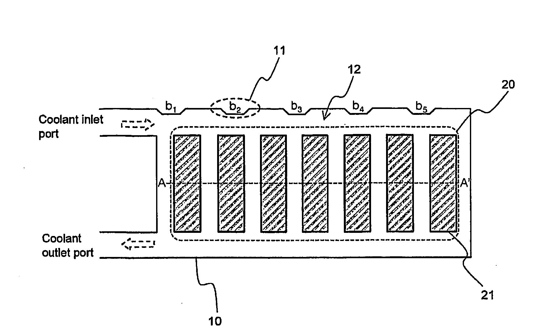 Middle or large-sized battery pack case providing improved distribution uniformity in coolant flux