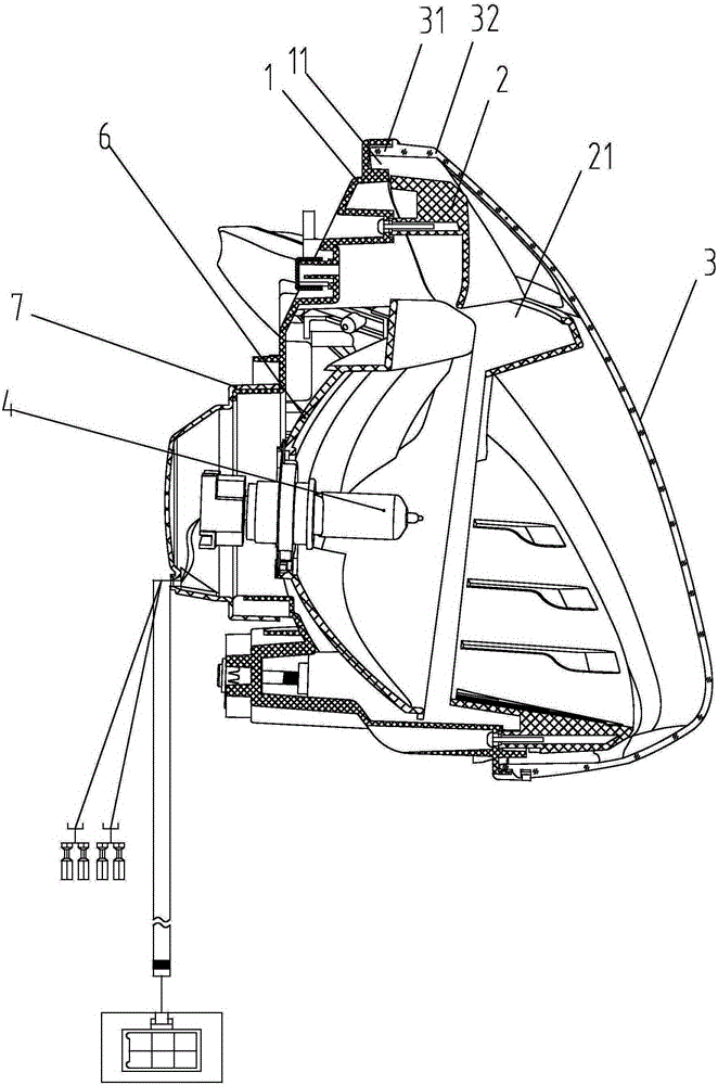 Motor vehicle headlight assembly and its motor vehicle