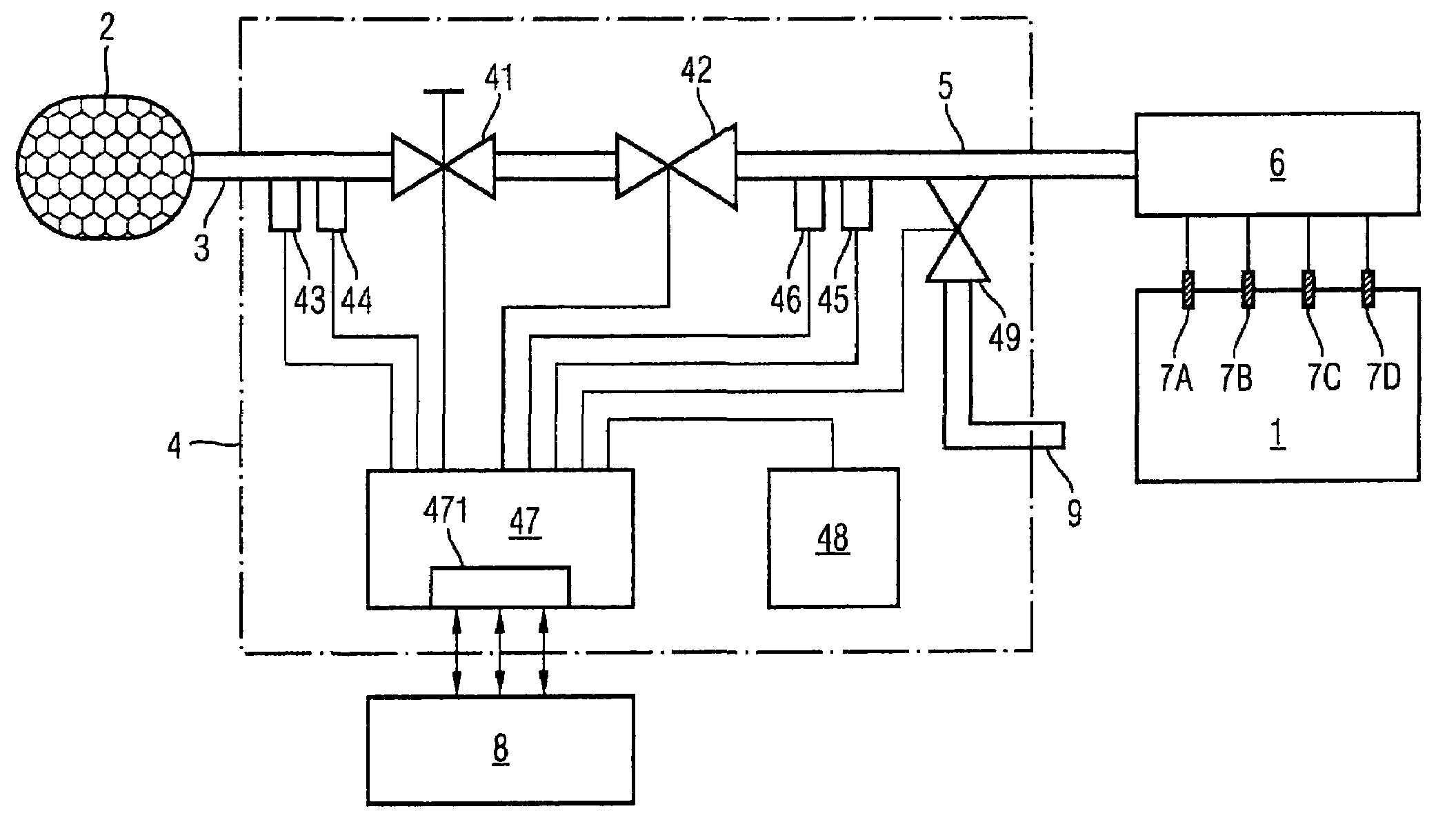 Operating method and device for a gas-operated internal combustion engine