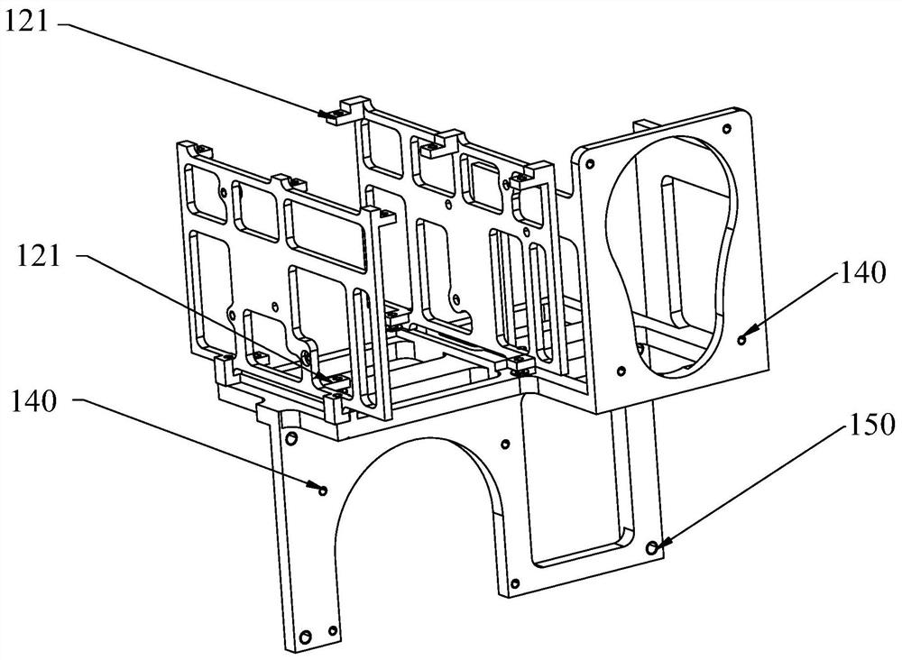 Multi-optical-axis adjusting mechanism, pod and carrying equipment