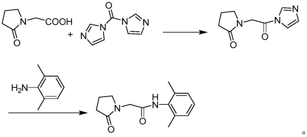 Preparation method of drug nefiracetam for treating Alzheimer's disease