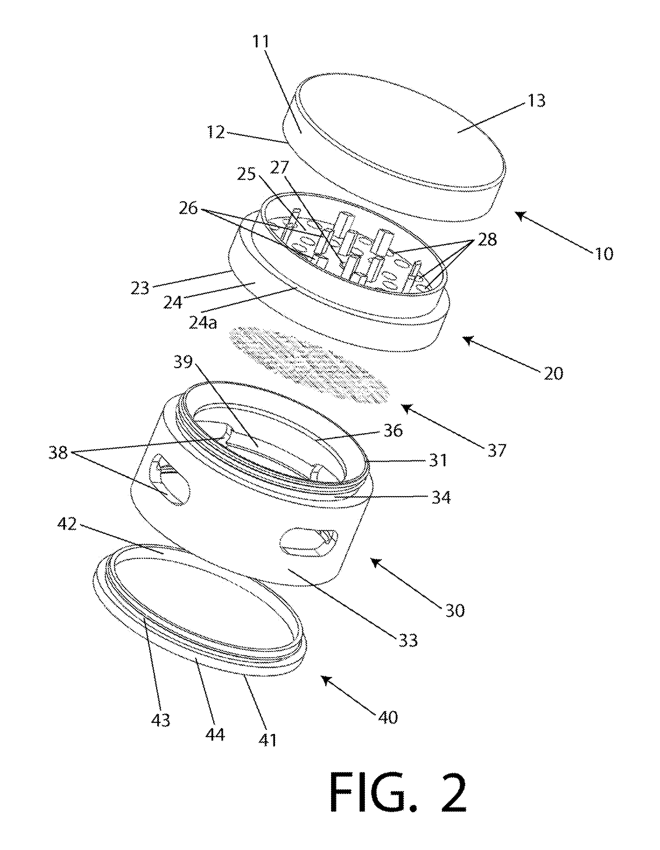 Handheld tobacco grinder with windows