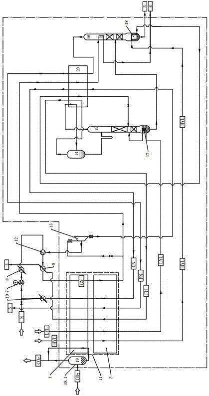 Device and process method for recovering synthetic ammonia tail gas to produce lng