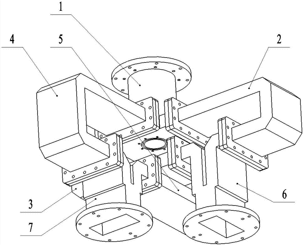 Truncated-cone matching coaxial waveguide orthogonal mode coupler