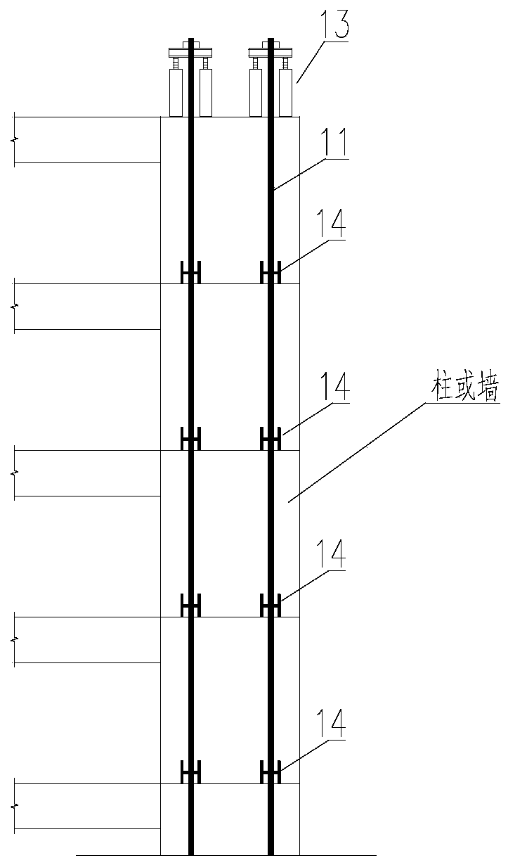 Pre-stressed prefabricated fabricated structure and penetrating and delivering steel strand composite device