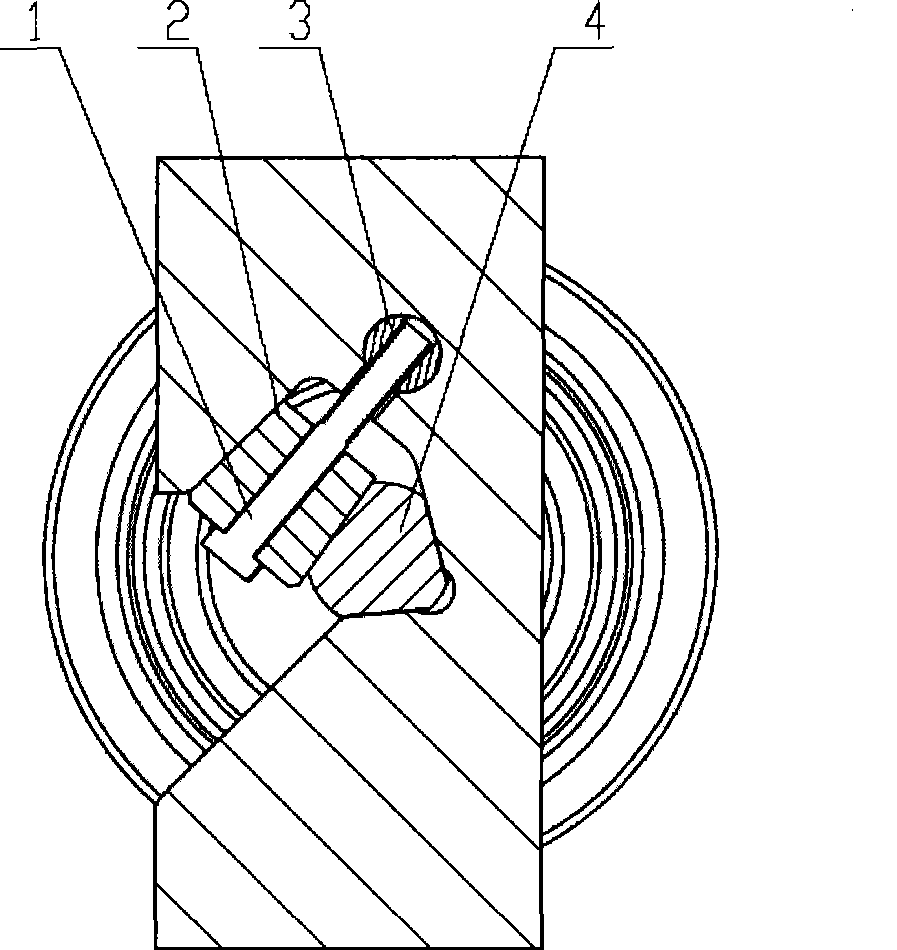 Shield machine roller cutter back mounting type self-positioning fixing device