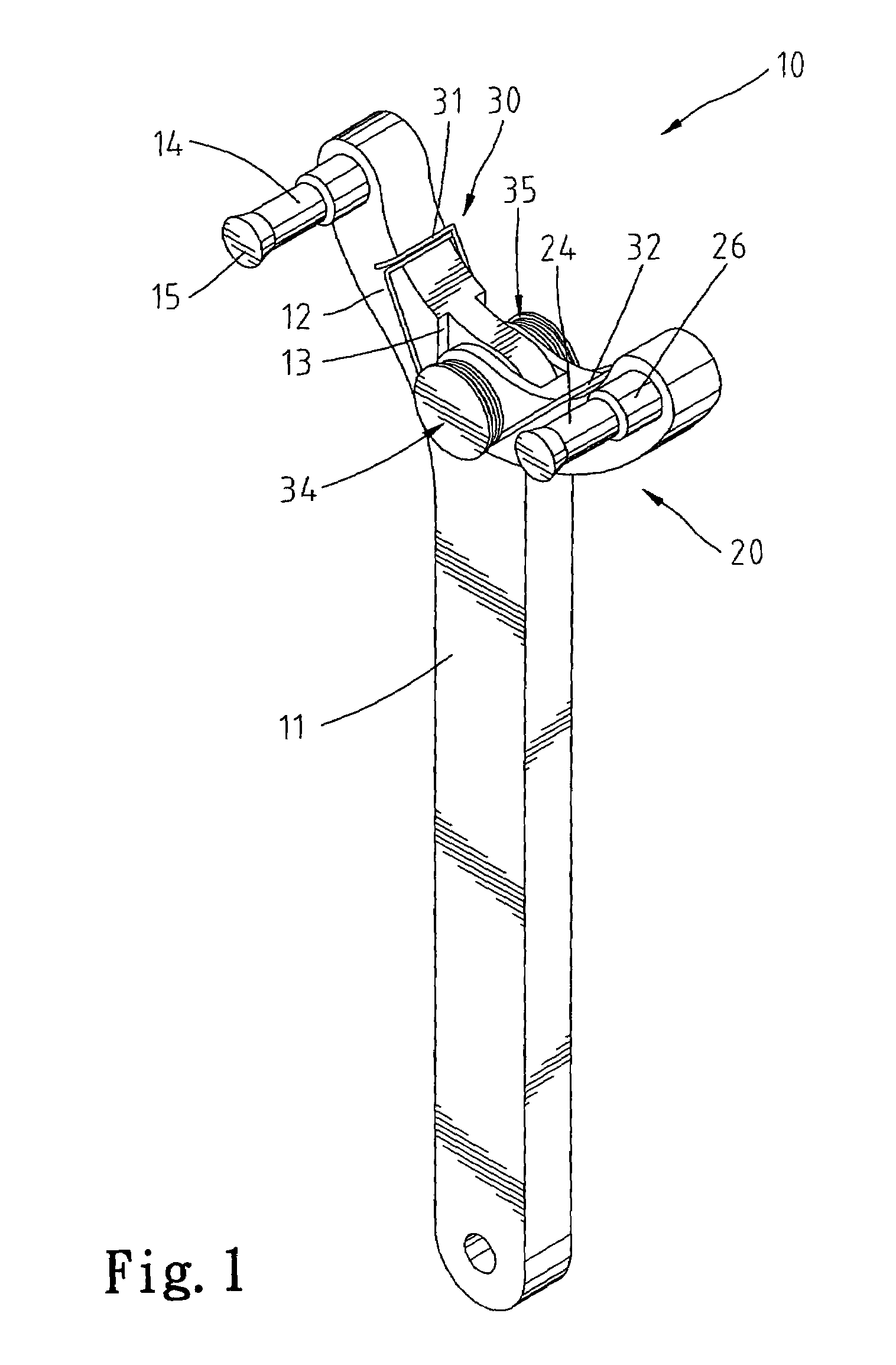 Movable jaw type holding device