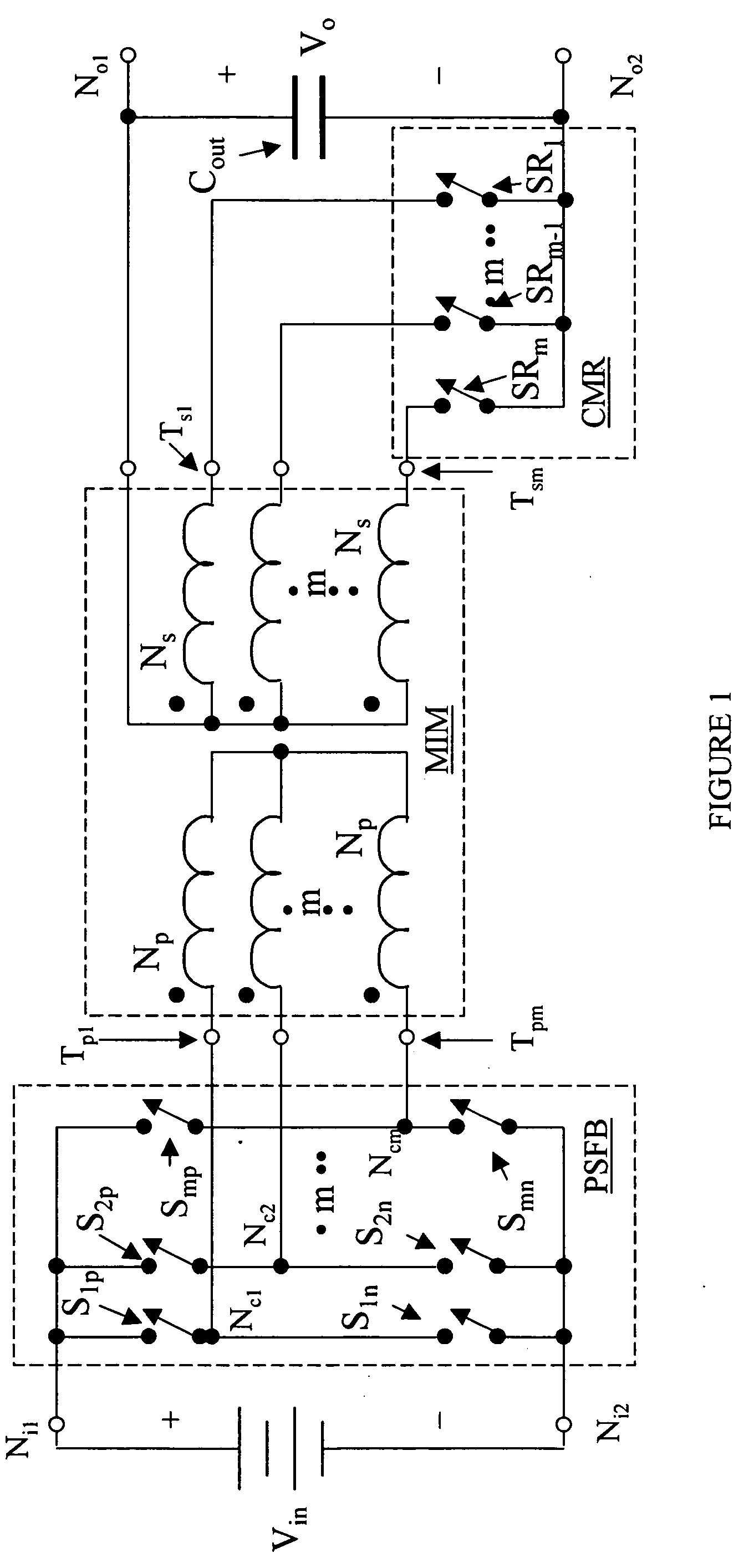 Power converter employing integrated magnetics with a current multiplier rectifier and method of operating the same