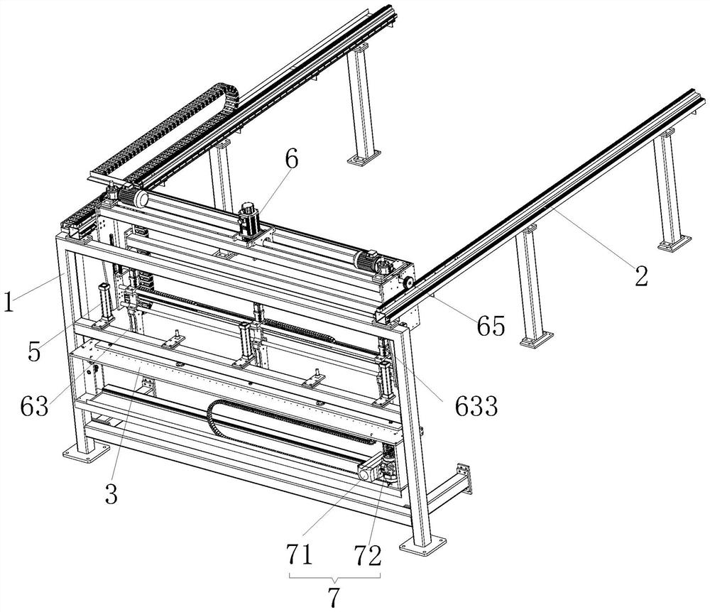 Feeding device for BGP felt material plate manufacturing line