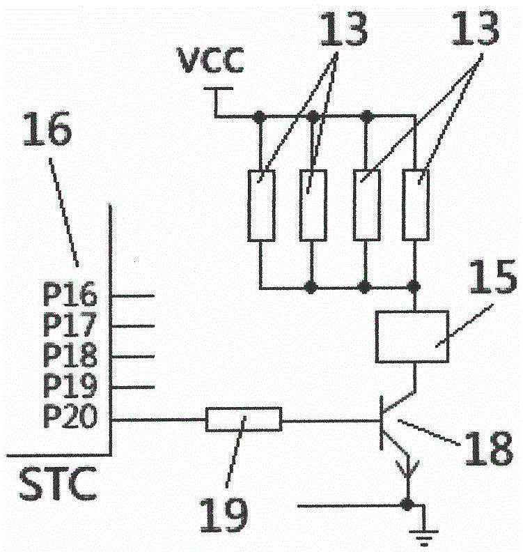 Numerically controlled electric heating moxibustion treatment instrument device