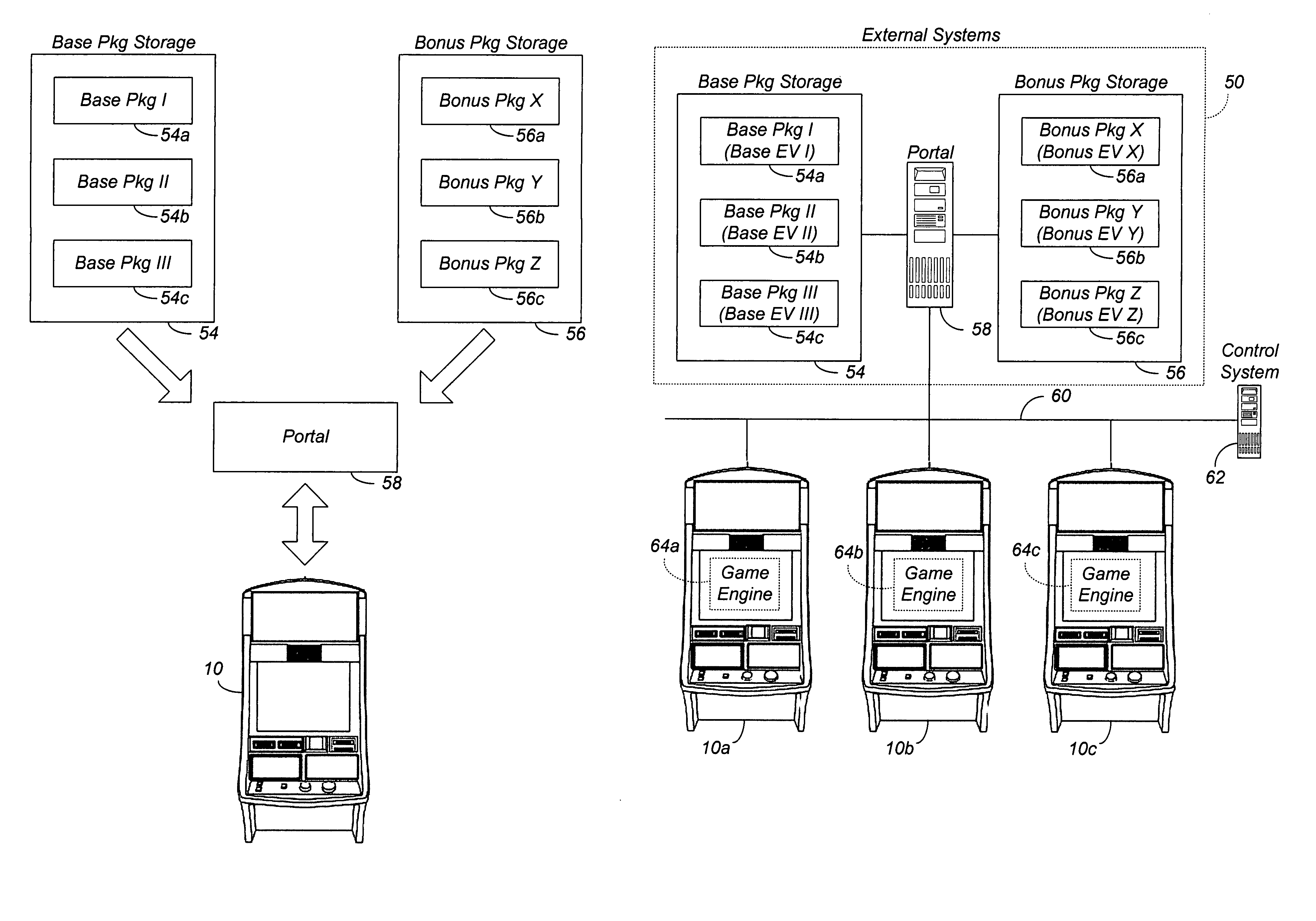 Gaming machine with separately selectable wagering games