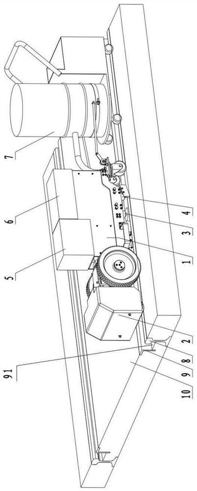 Steel rail rust removal robot