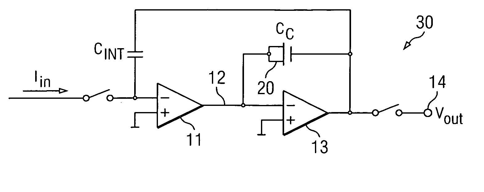 Implementation of MOS capacitor in CT scanner data acquisition system