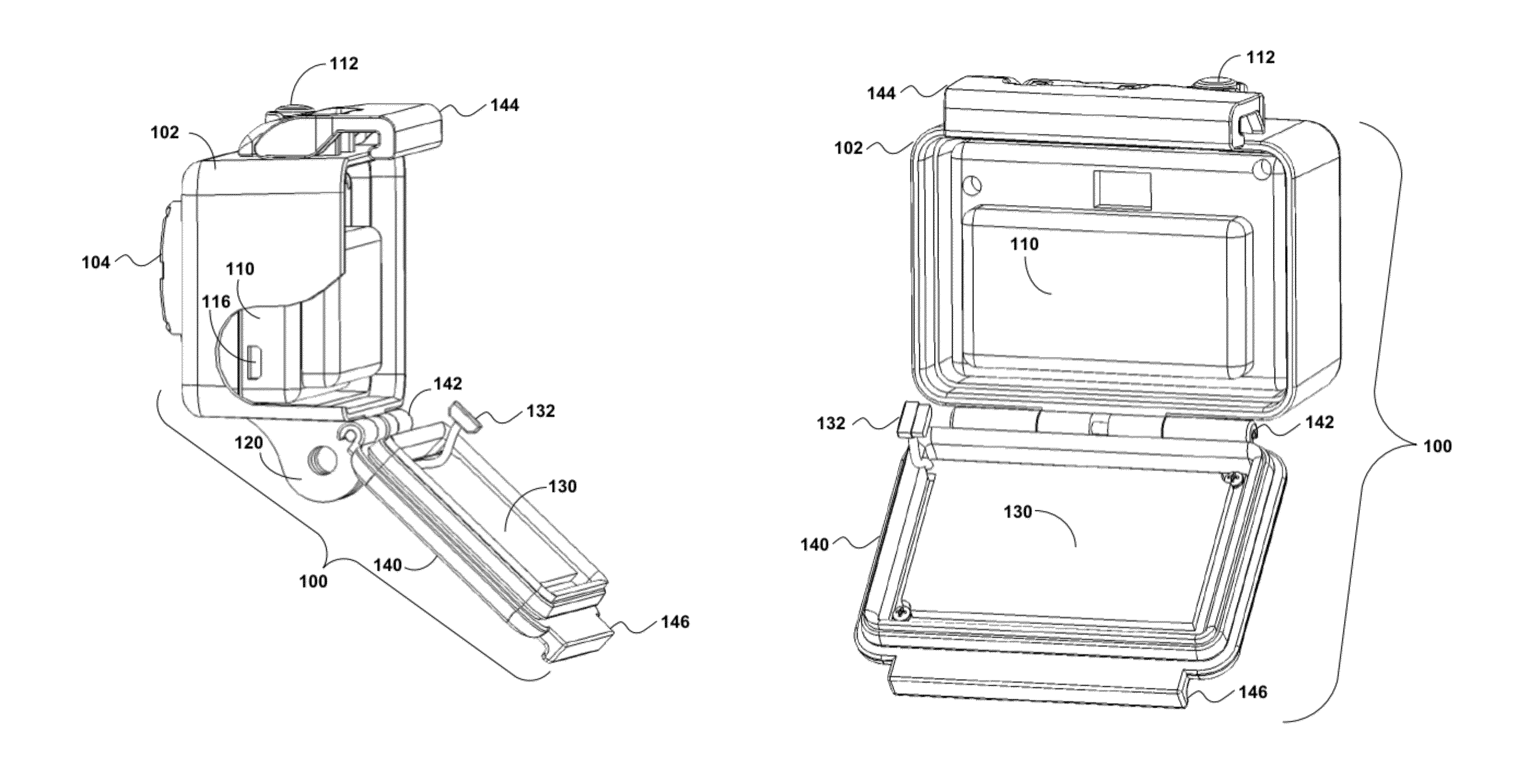 Camera housing with integrated expansion module