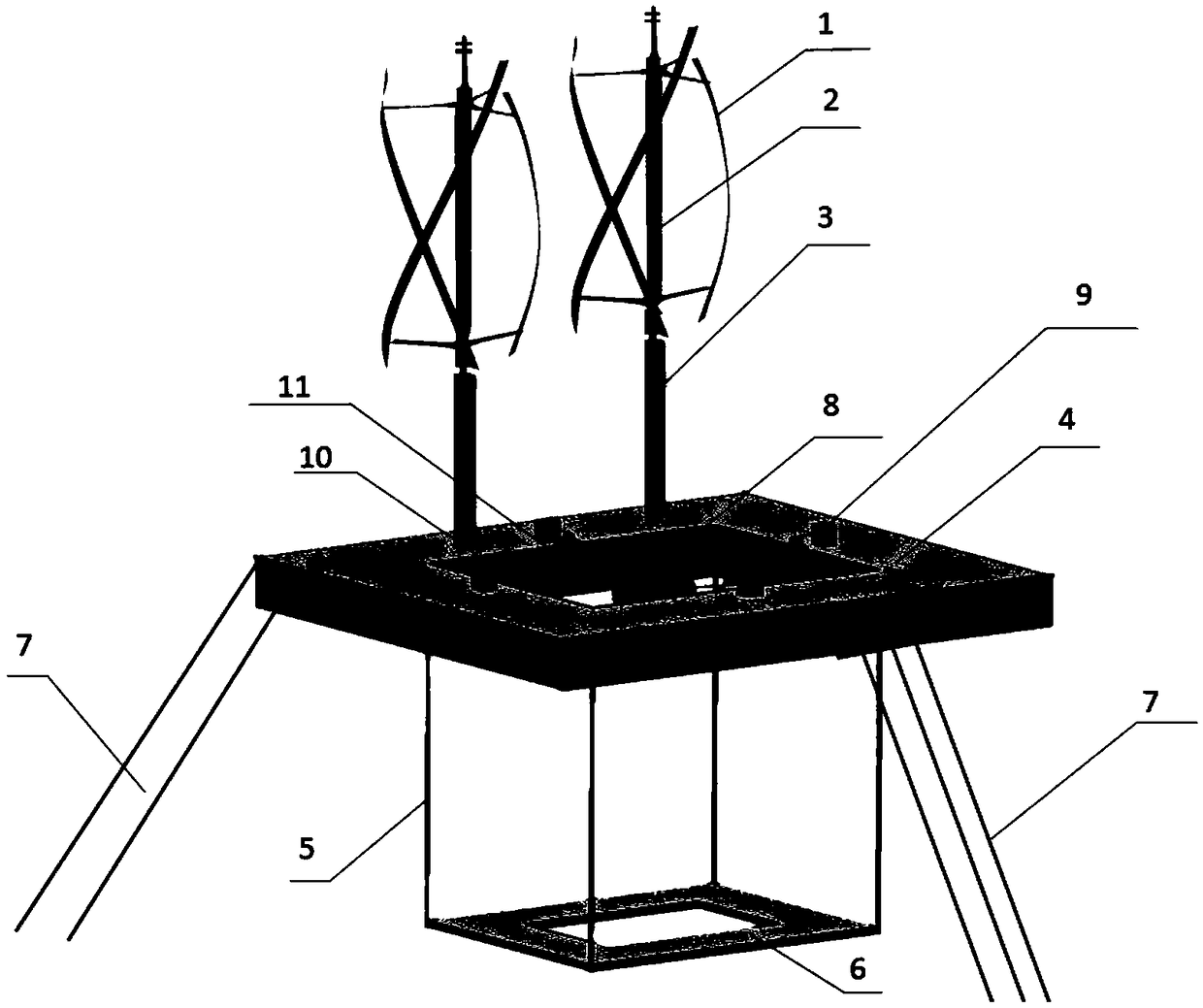 Offshore wave energy-wind energy integrated system and integrated power generating method