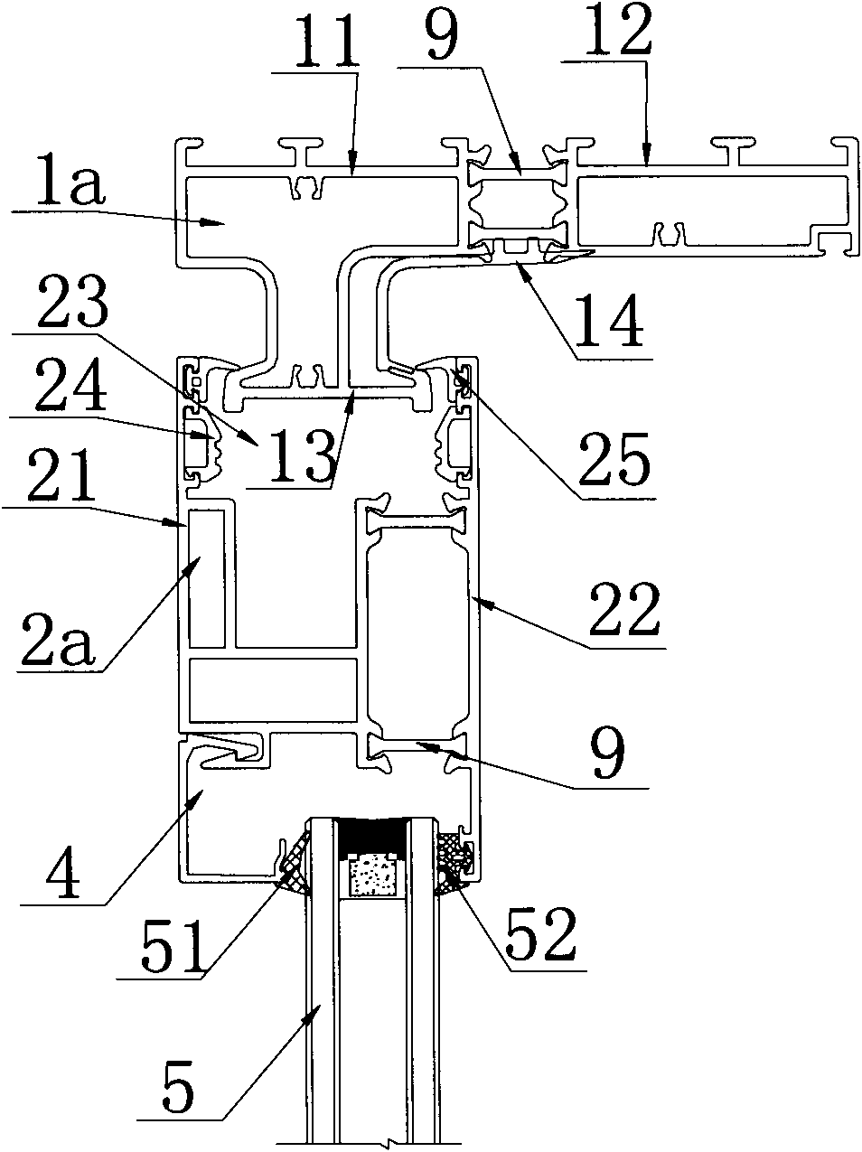 Aluminum alloy lifting sliding energy-saving door system