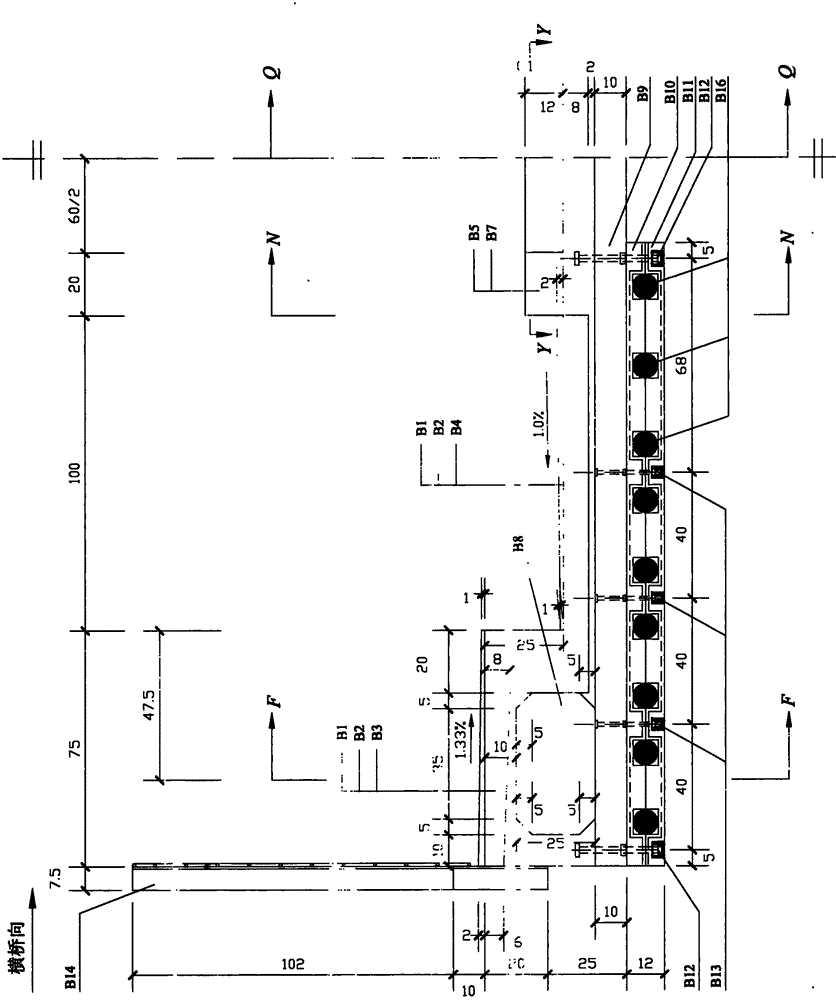 Traffic cableway bridge reinforced concrete bridge deck slab