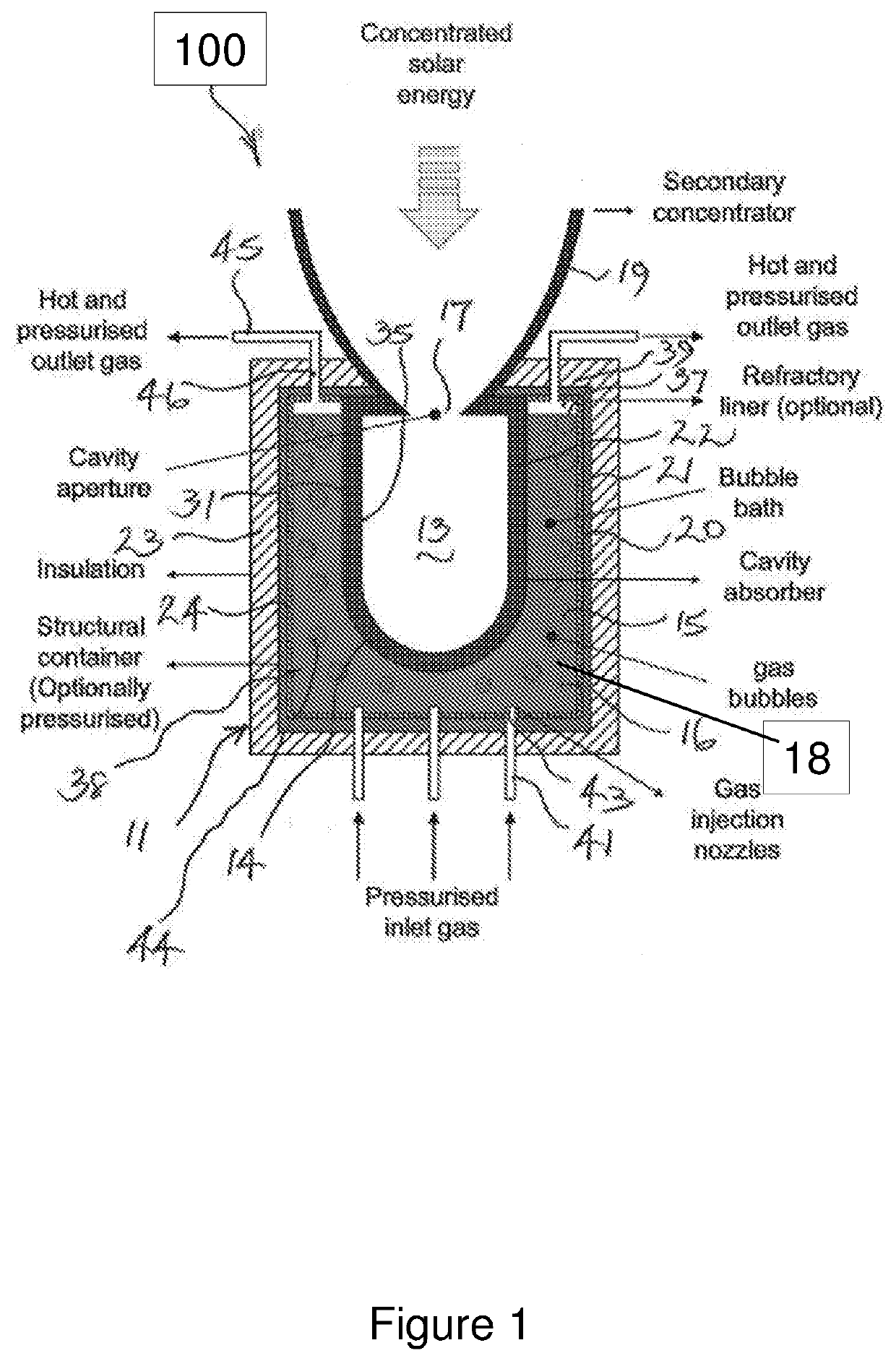 Concentrated solar receiver and reactor systems comprising heat transfer fluid