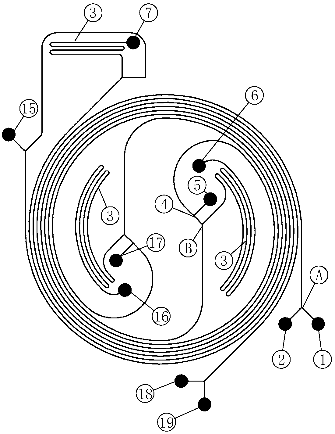 Spiral microchannel and use method thereof, and series-parallel installation structure