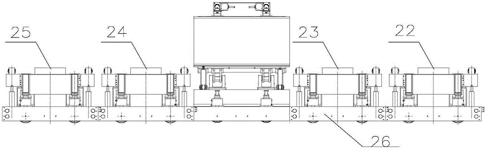 A large-scale high-precision combined foaming mold car device