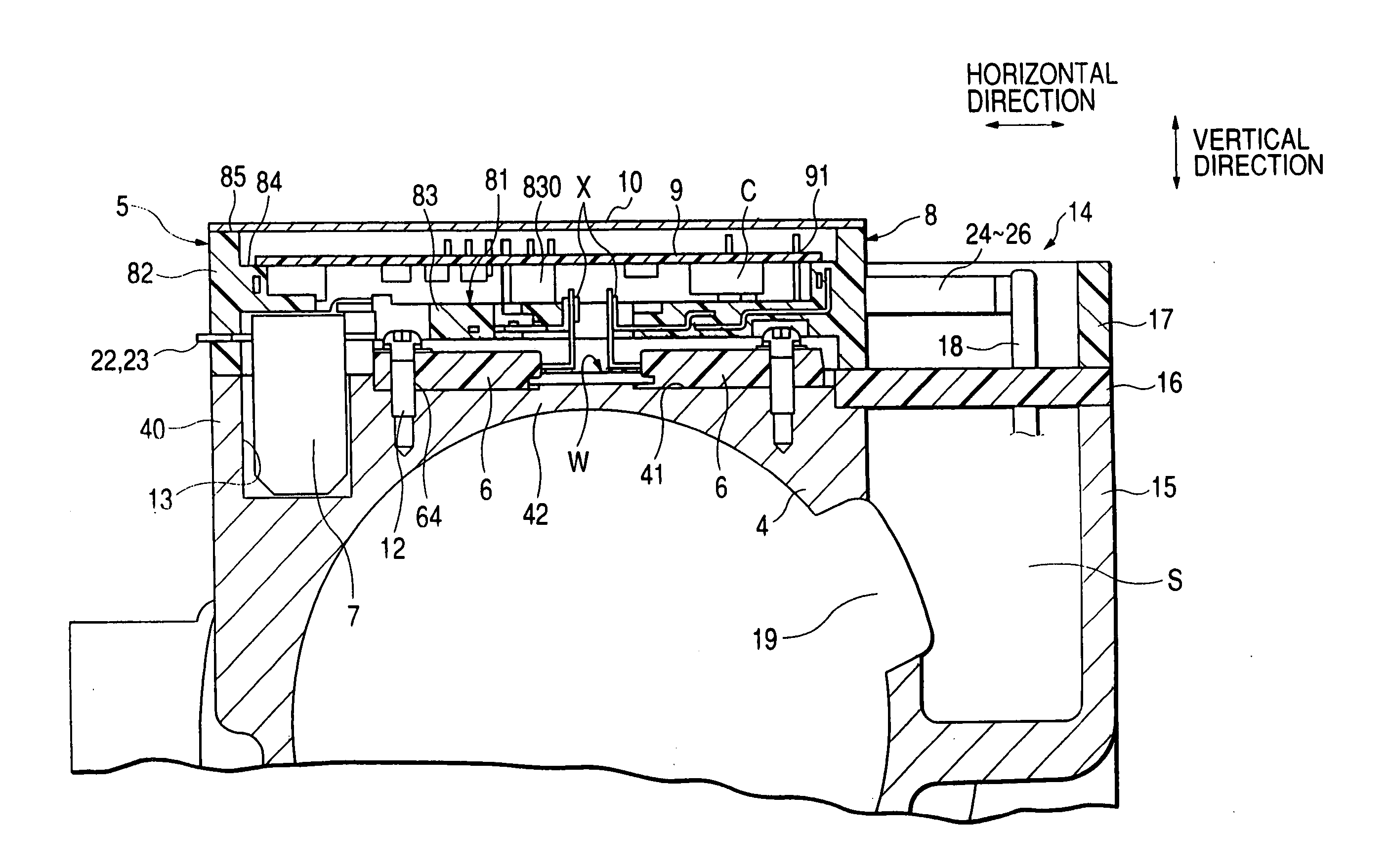 Inverter-integrated motor for an automotive vehicle