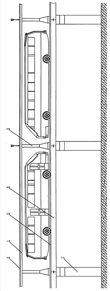 Overhead type public traffic operation scheme