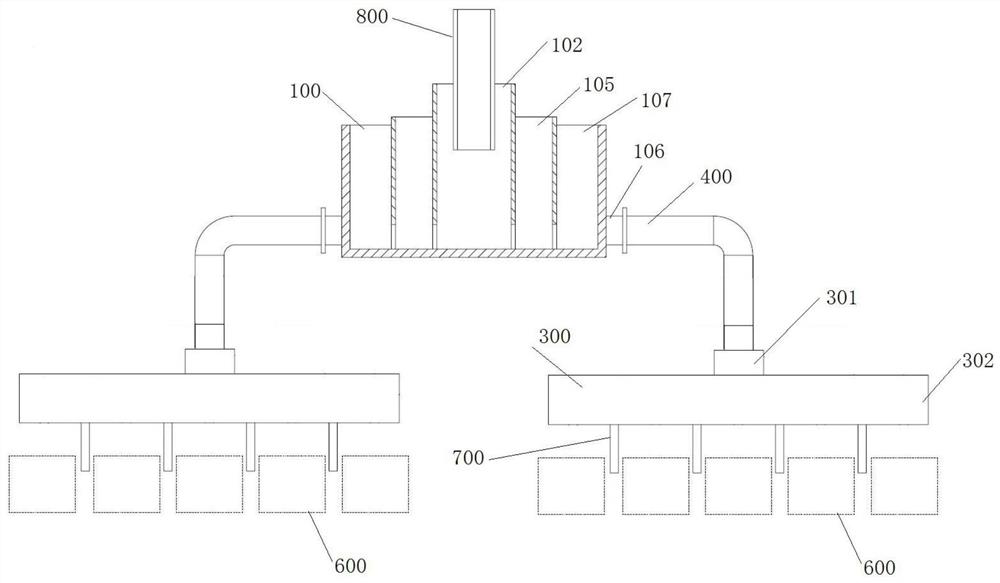 A uniform feeding device for oblique shallow sedimentation thickener with half-type slag separator