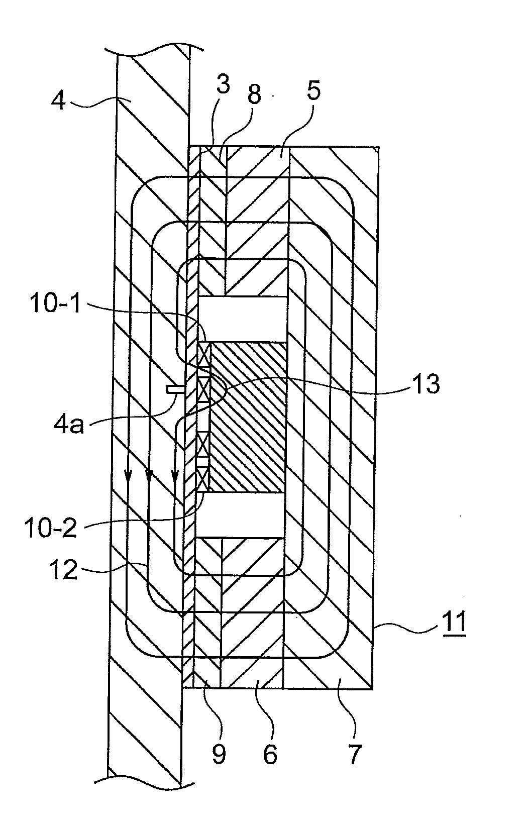 Wire rope flaw detection device