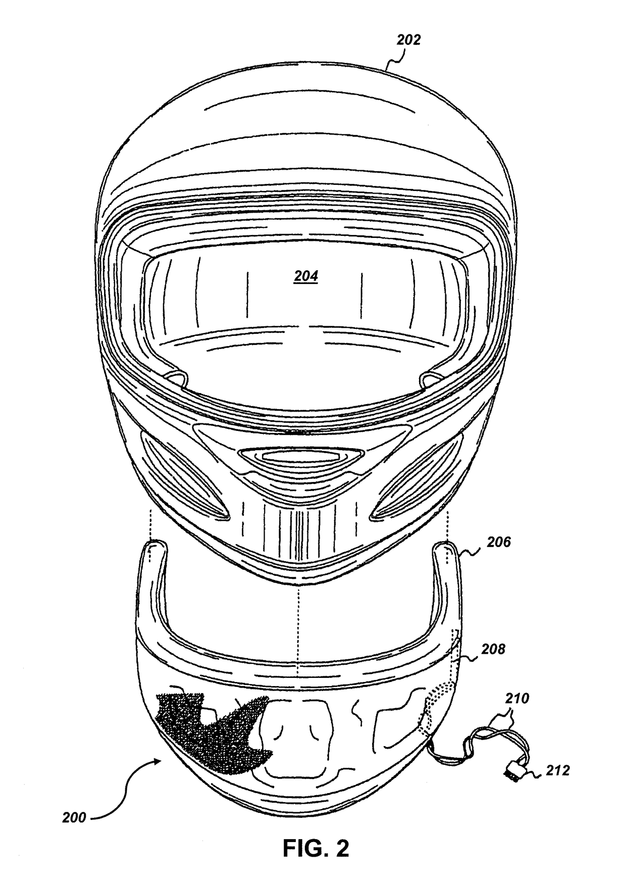 Electrical system for helmets and helmets so equipped