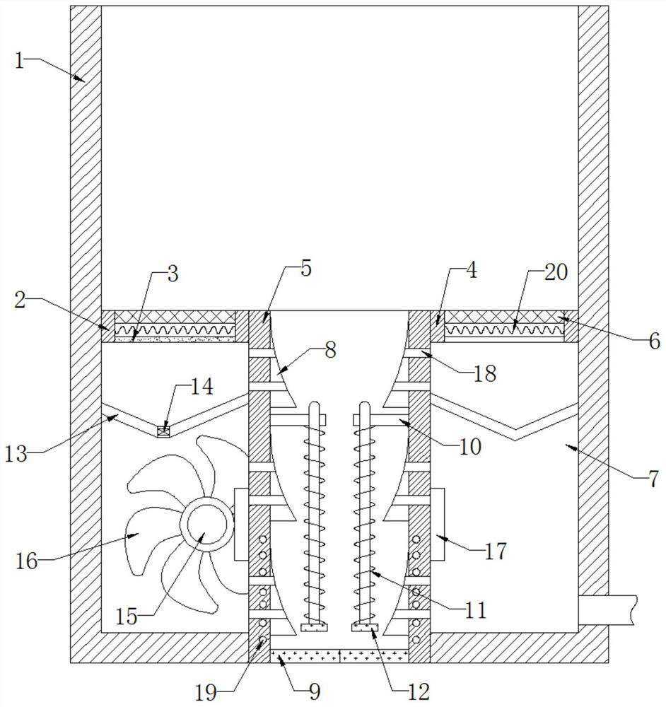 Anti-blocking type slag discharging system for slag scraper