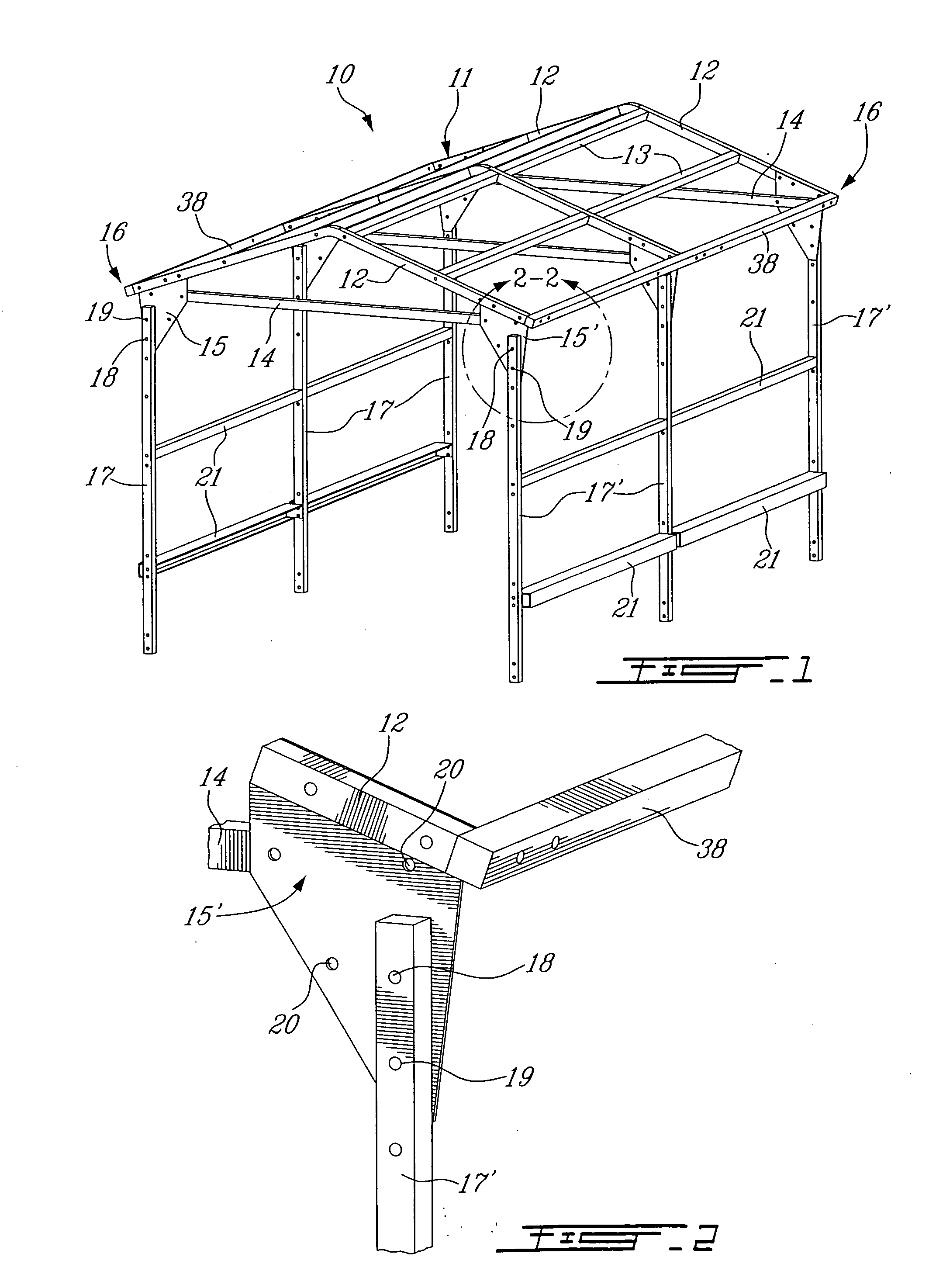 Stackable building structure frame