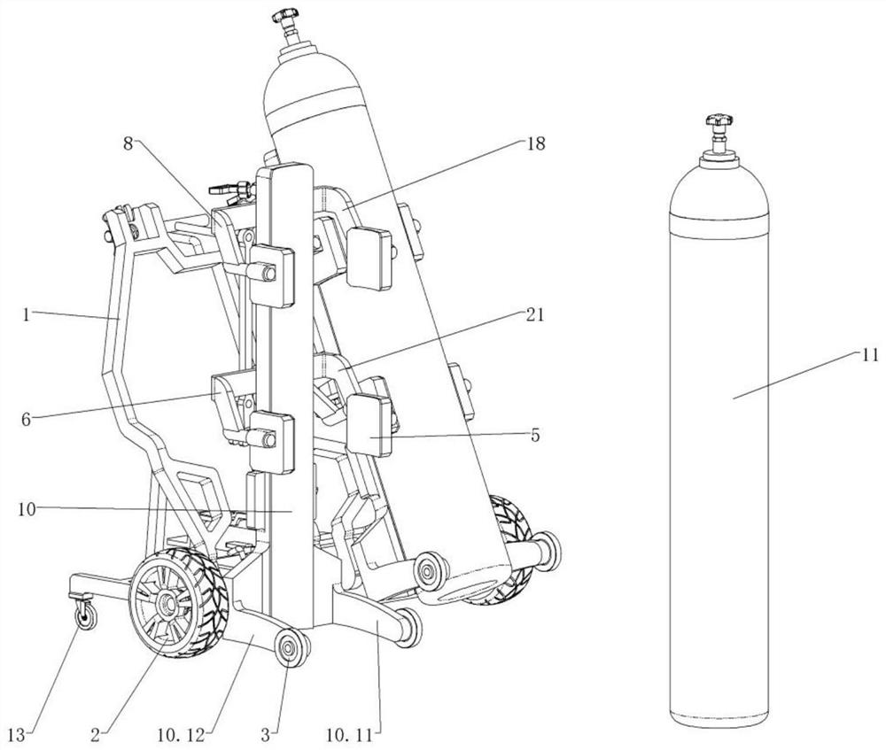 Duplex medical oxygen bottle carrier