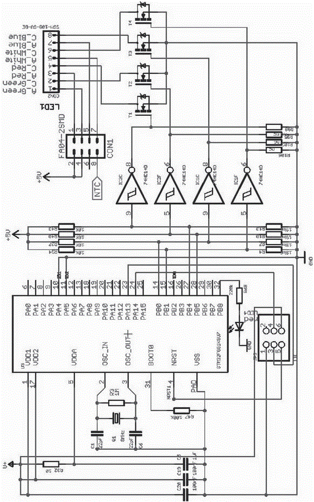 High heat-dissipating driving circuit module based on stage lamp high-power LED