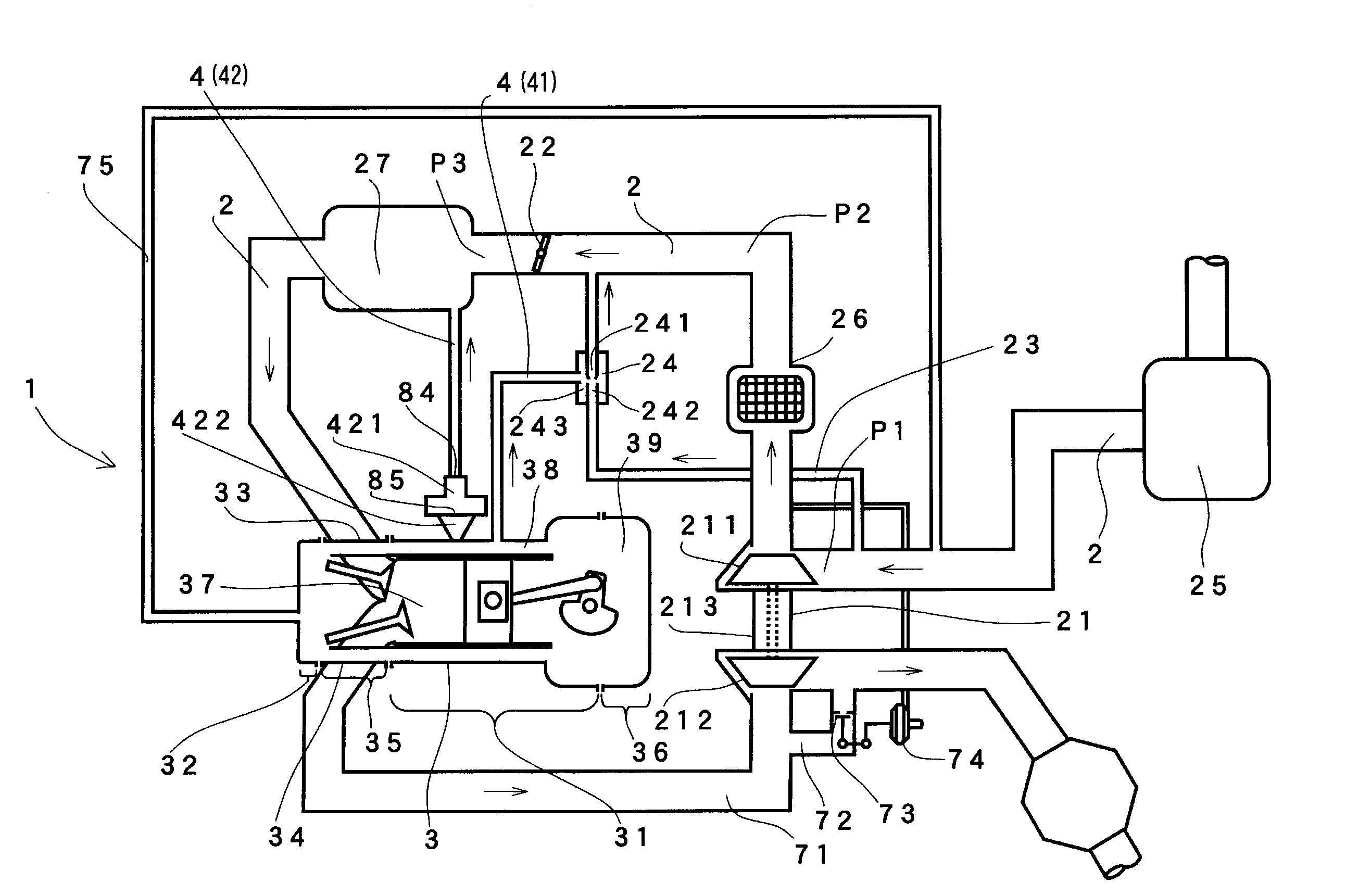 Blow-by gas refluxing device