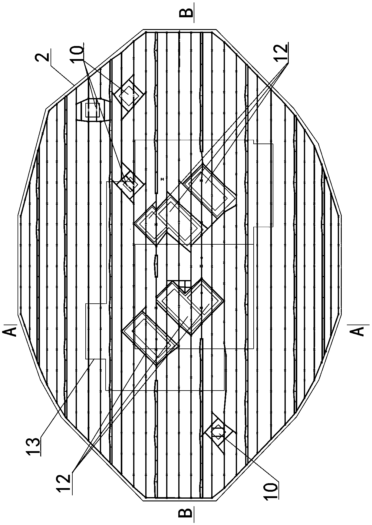 Large-volume concrete floor reinforcement supporting system and construction method thereof