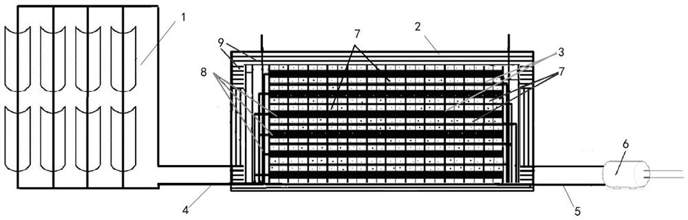 Trough type solar all-day heat supply system using dust particles as energy storage material