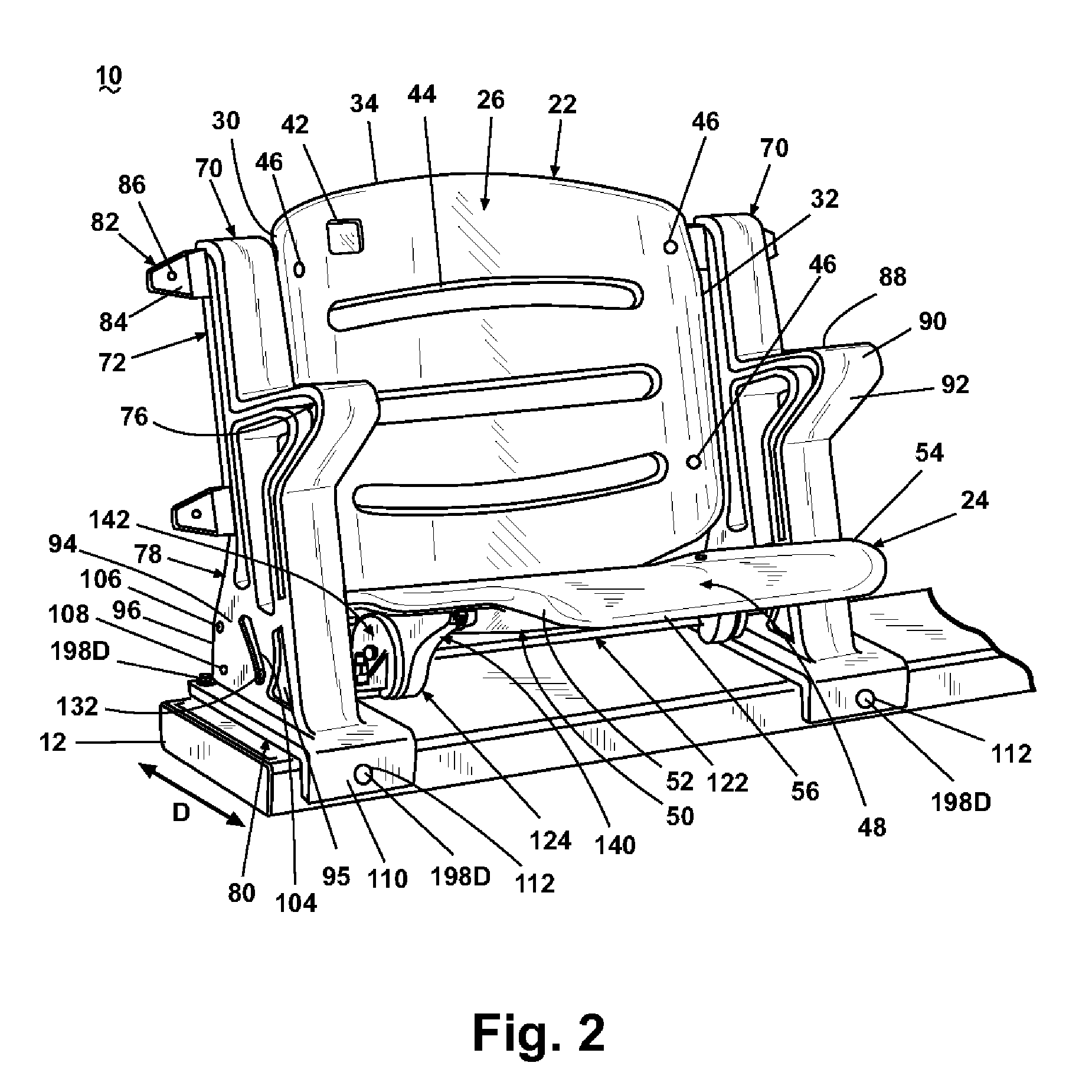 Chair for venues with tiered seating