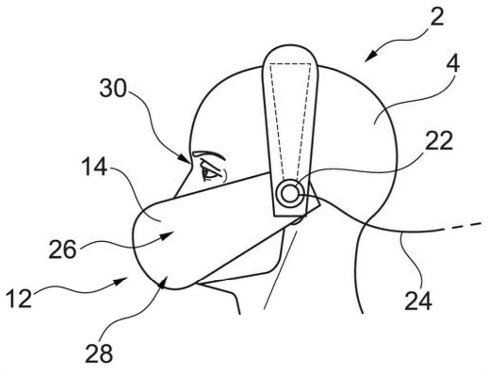 Mask system for crew members of an aircraft