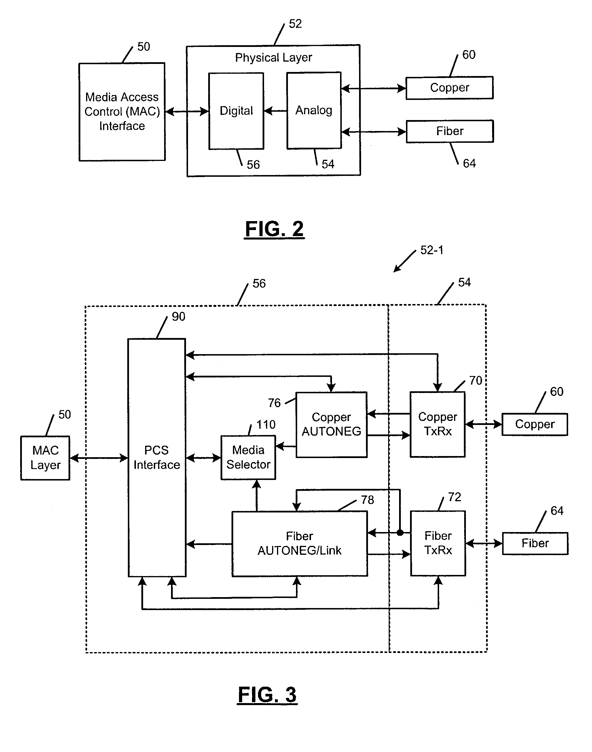 Ethernet automatic fiber/copper media selection logic